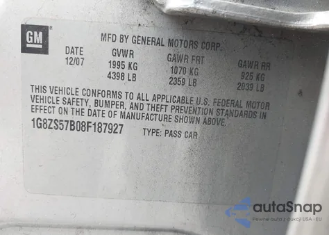 2008 Saturn Aura Xe из США, поврежденный, VIN 1G8ZS57B08F187927